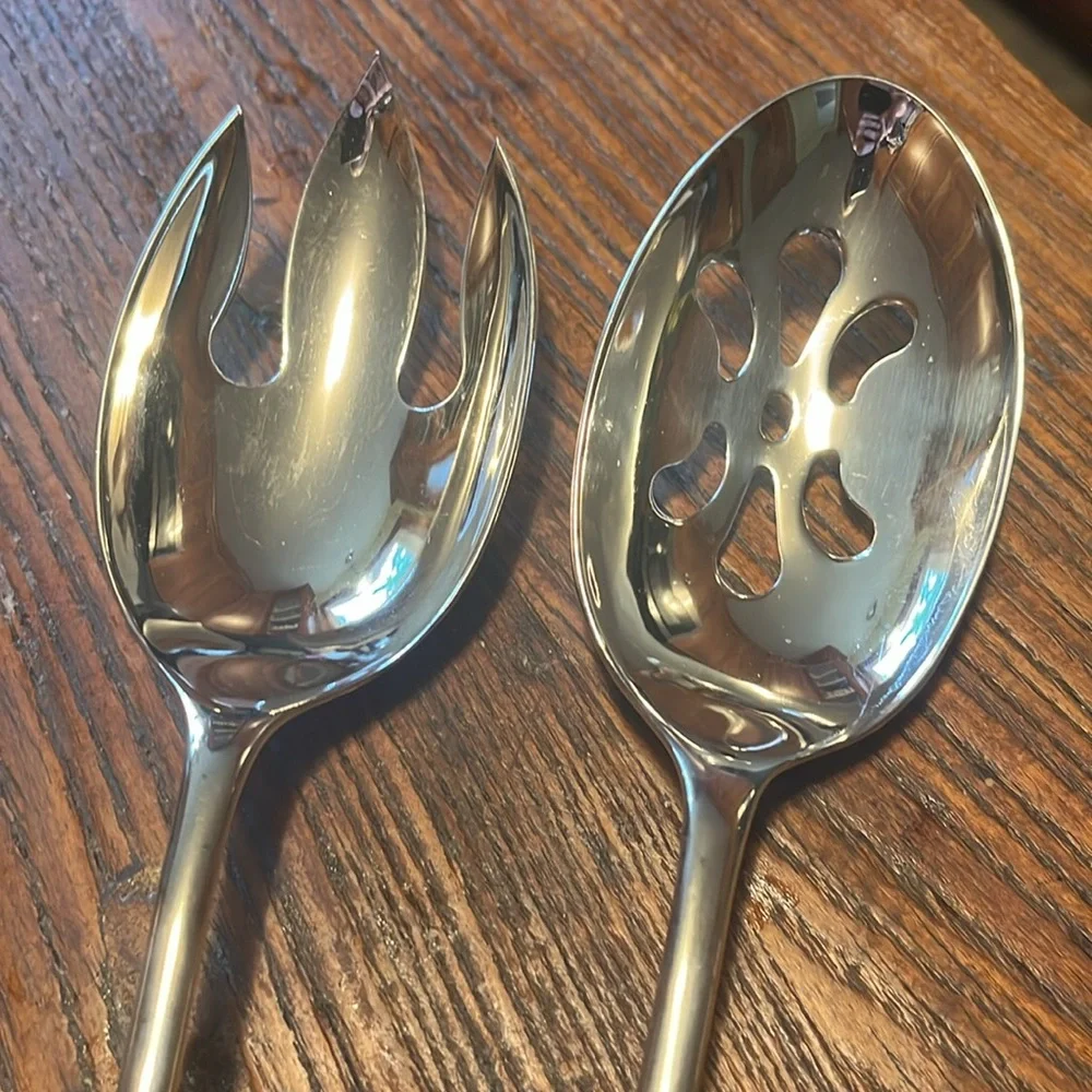 Silver-plated Salad Fork and Spoon Set